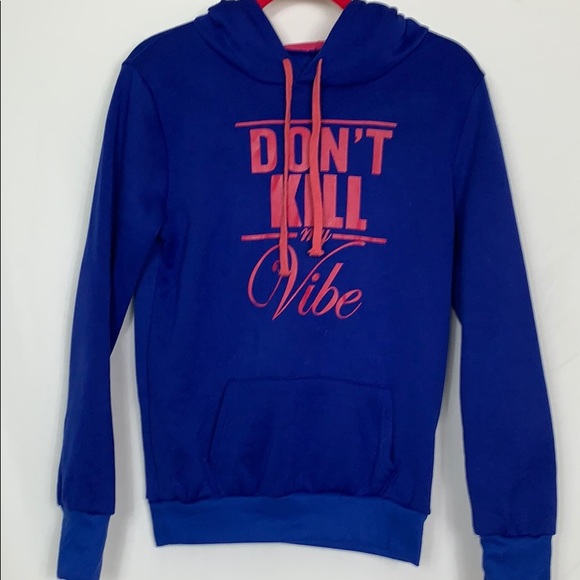 no tag Tops - Royal blue/pink hooded sweatshirt size Med.